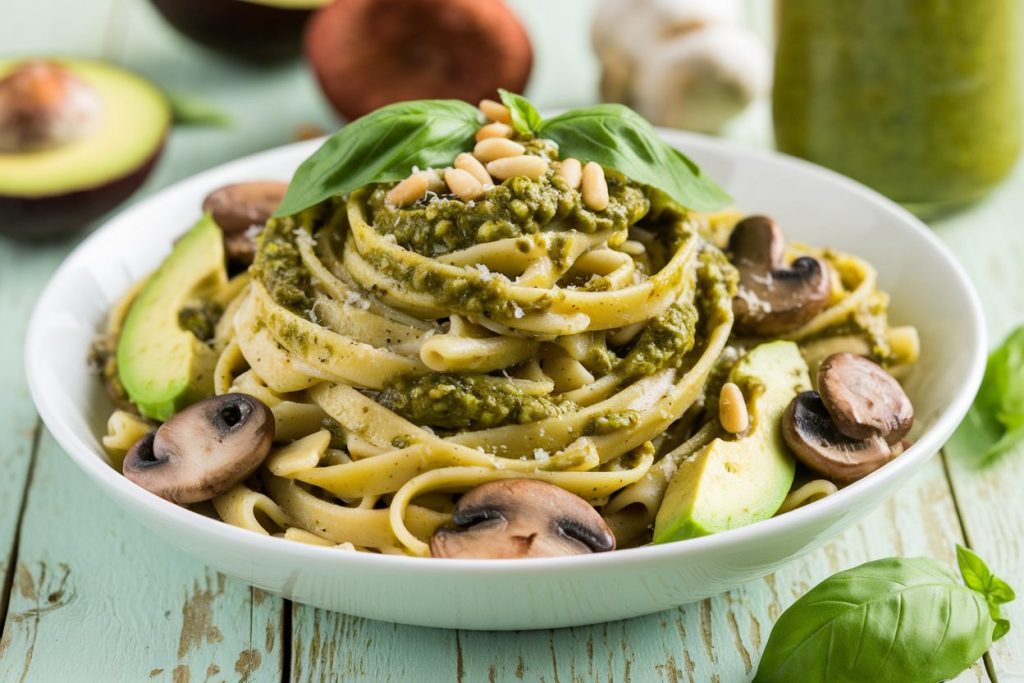 Mushroom Avocado Pasta