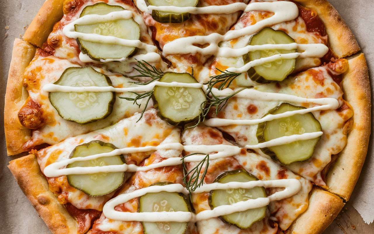 pickle pie pizza with cheese