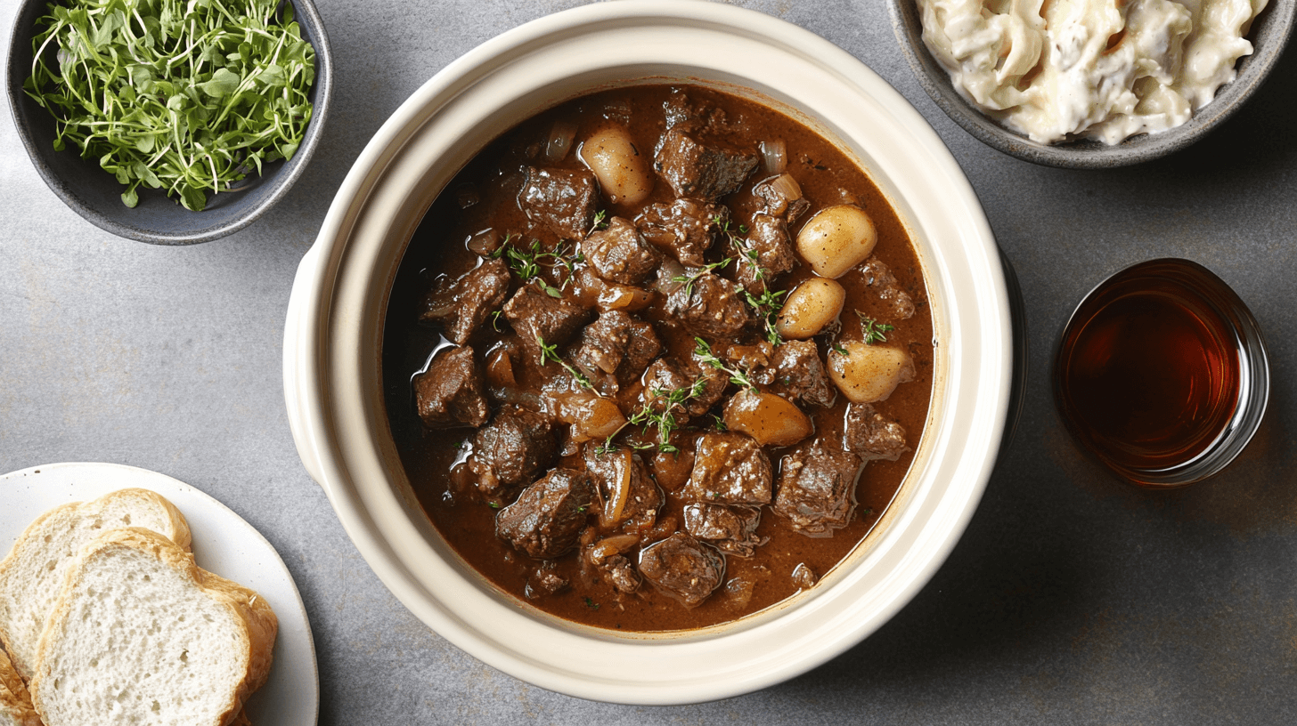 Beef Stroganoff with bread