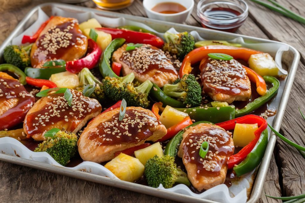 Sheet Pan Paleo Sweet and Sour Chicken and Vegetables