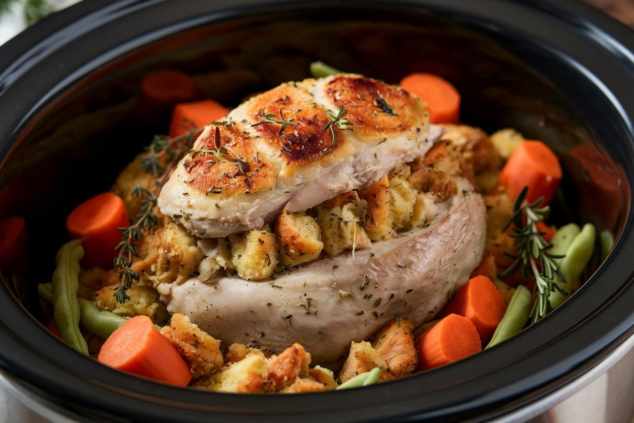 chicken and stuffing crockpot recipe​