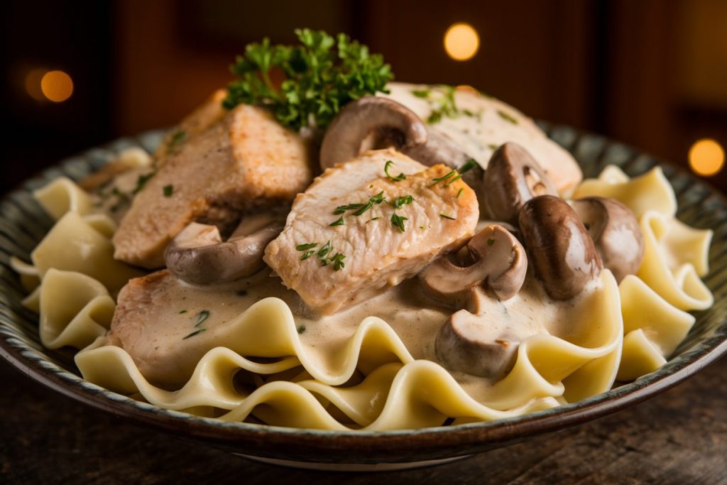 Creamy Chicken and Mushroom Stroganoff