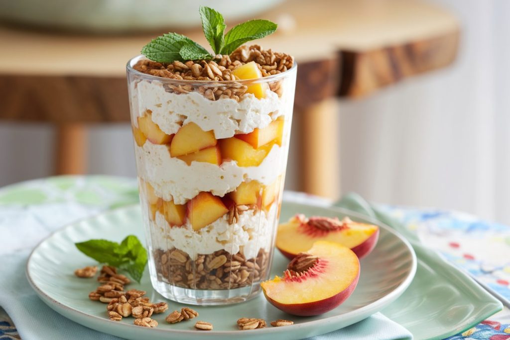 Peach and Cottage Cheese Parfait