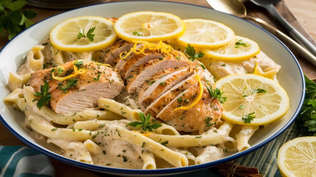 Lemon Parmesan Garlic Chicken Pasta