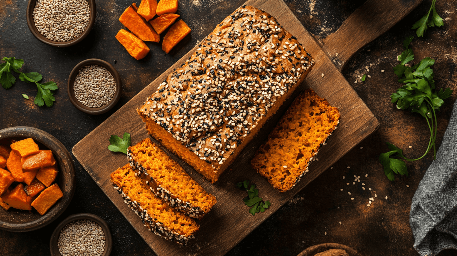 seeded miso sweet potato bread