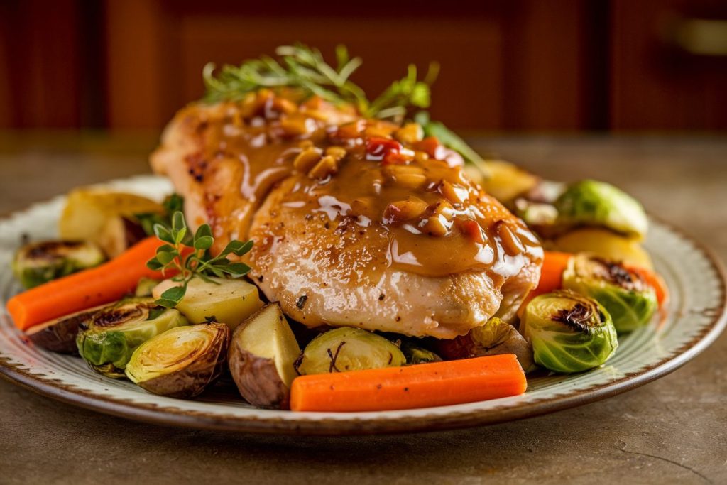 Honey Mustard Chicken and Roasted Vegetables