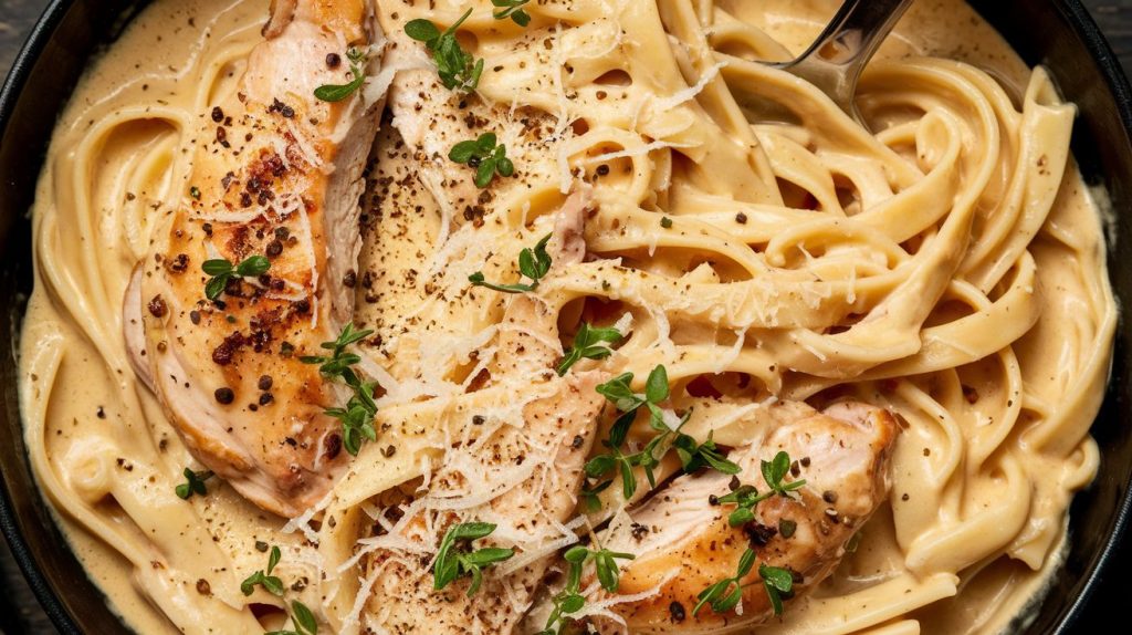 Garlic Parmesan Chicken Alfredo Pasta