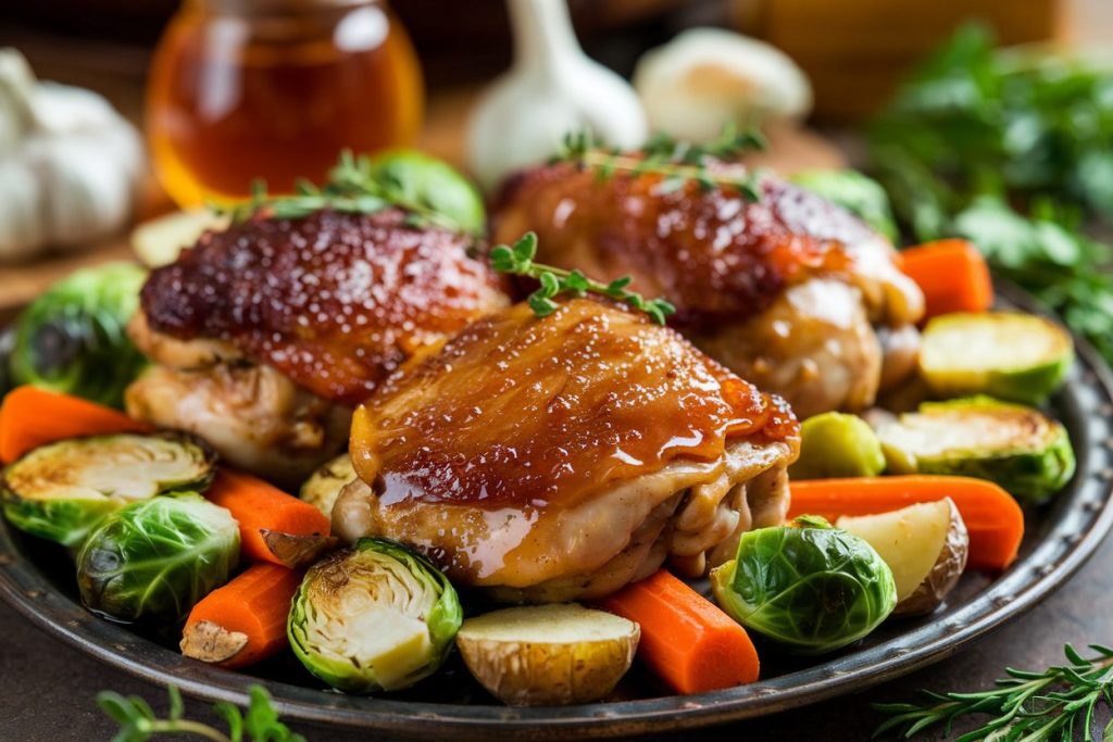 Honey Garlic Chicken and Roasted Vegetables