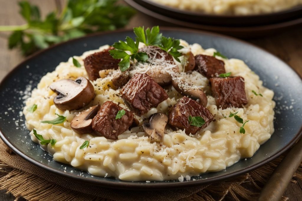 Venison and Mushroom Risotto