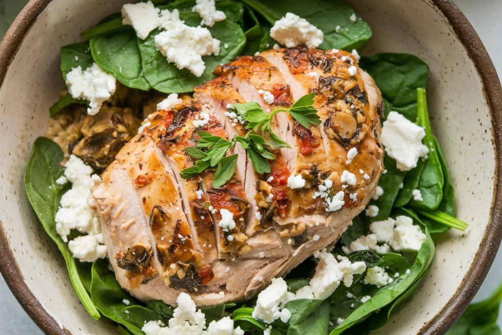 Greek Chicken with Feta and Spinach