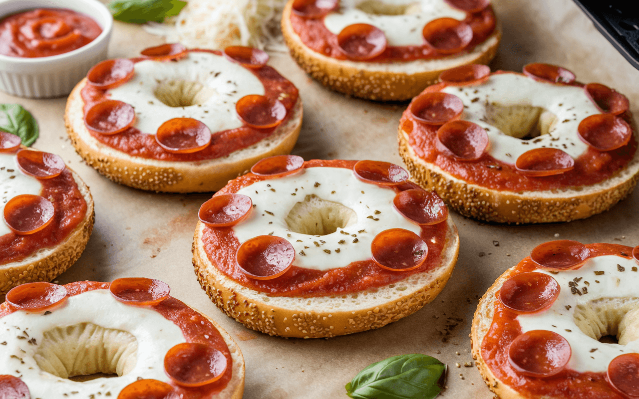 air fryer pizza bagels