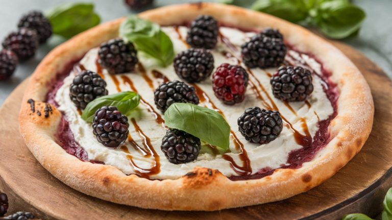 Easy Blackberry Basil Pizza