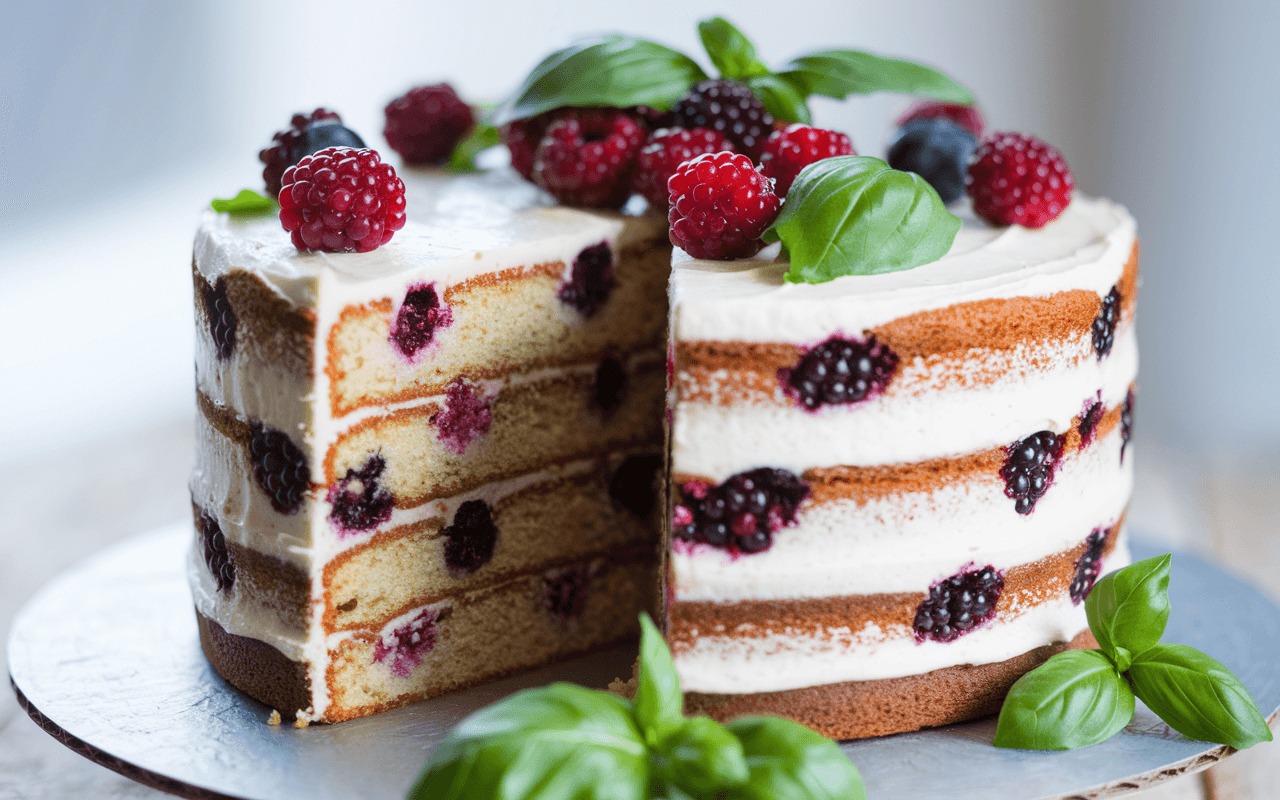 Blackberry Basil Cake