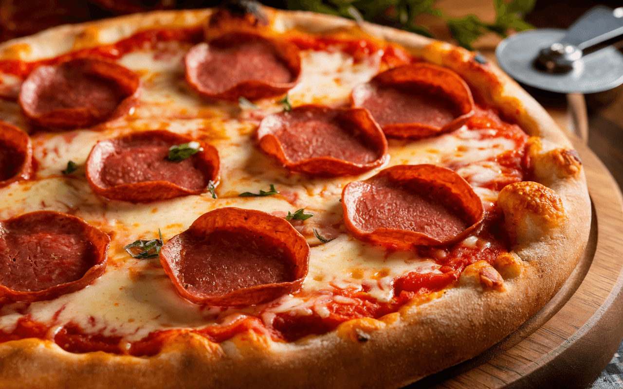 beef pepperoni pizza