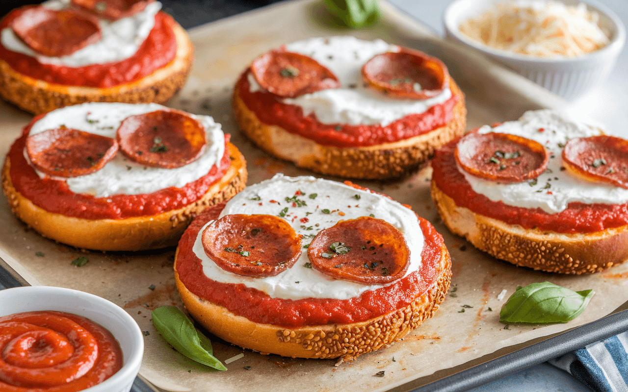 air fryer pizza bagels