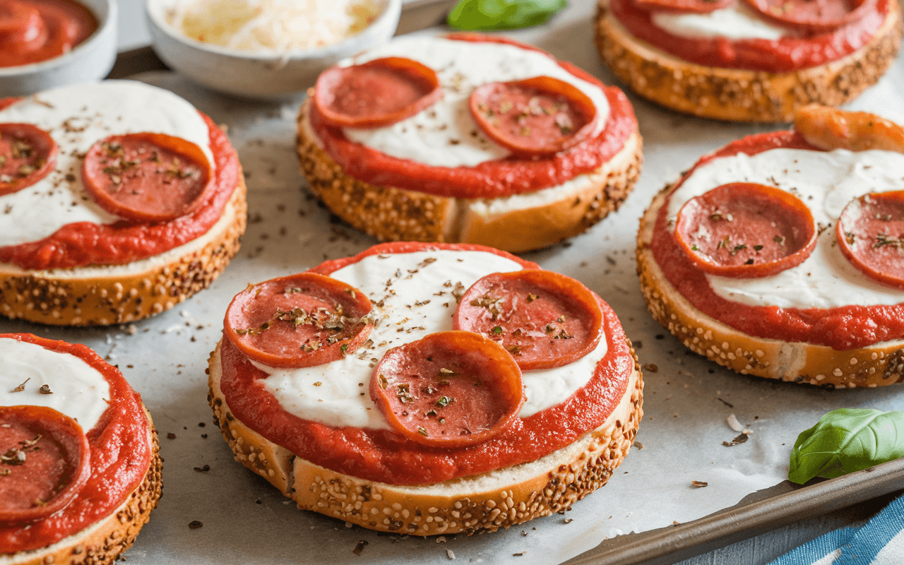 air fryer pizza bagels