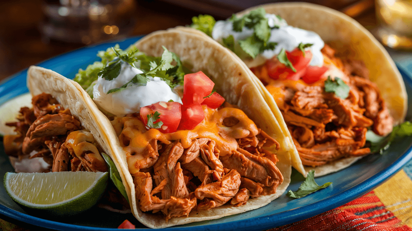 Shredded Chicken Enchilada Tacos