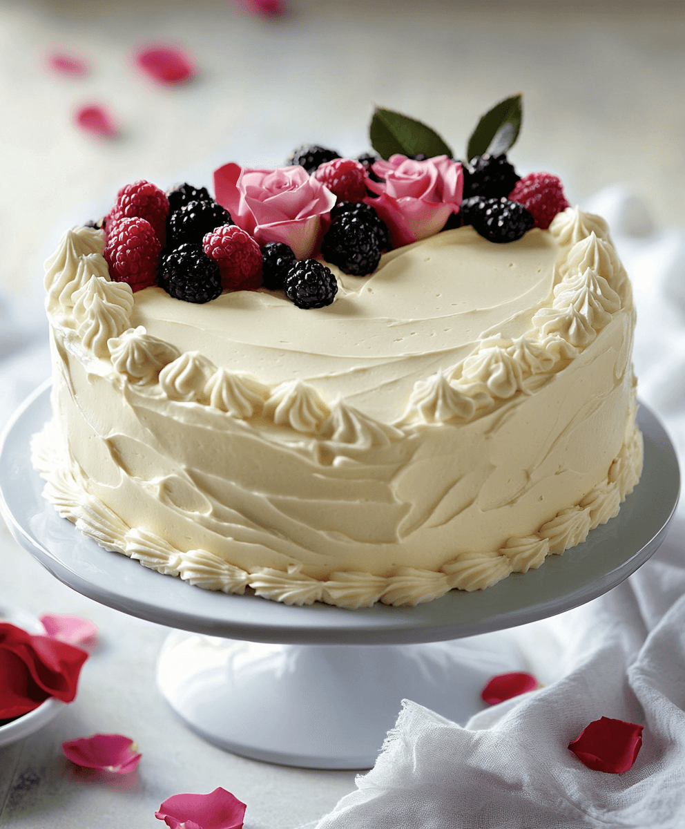 heart cake with berries