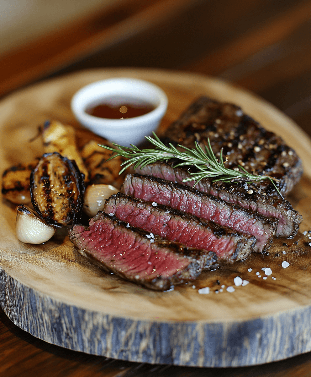 cooked beef chuck eye steak sliced