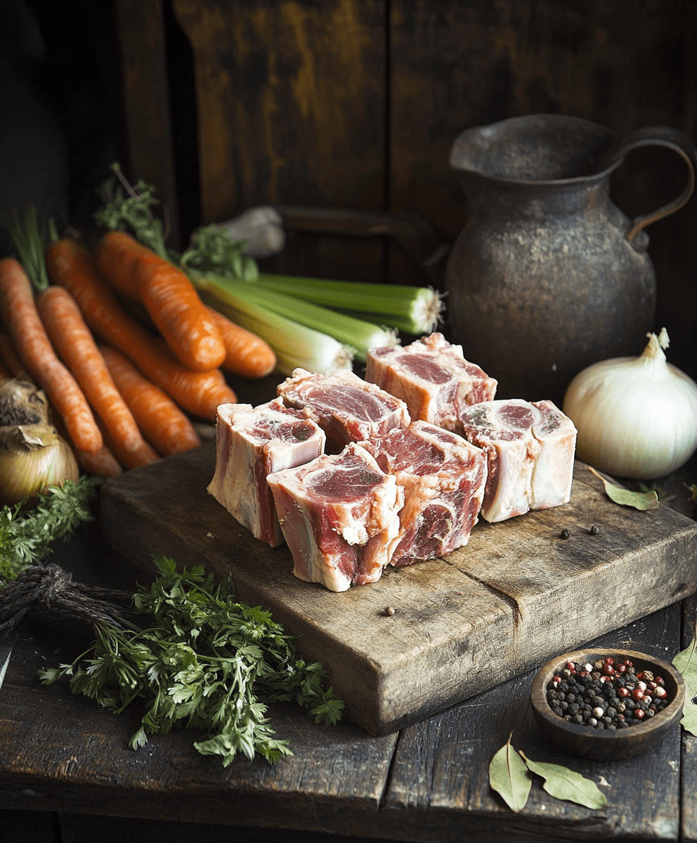 soup bones with vegetables