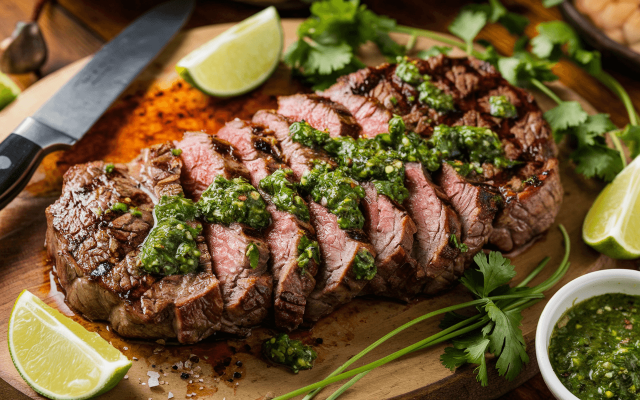 steak with Chimichurri sauce