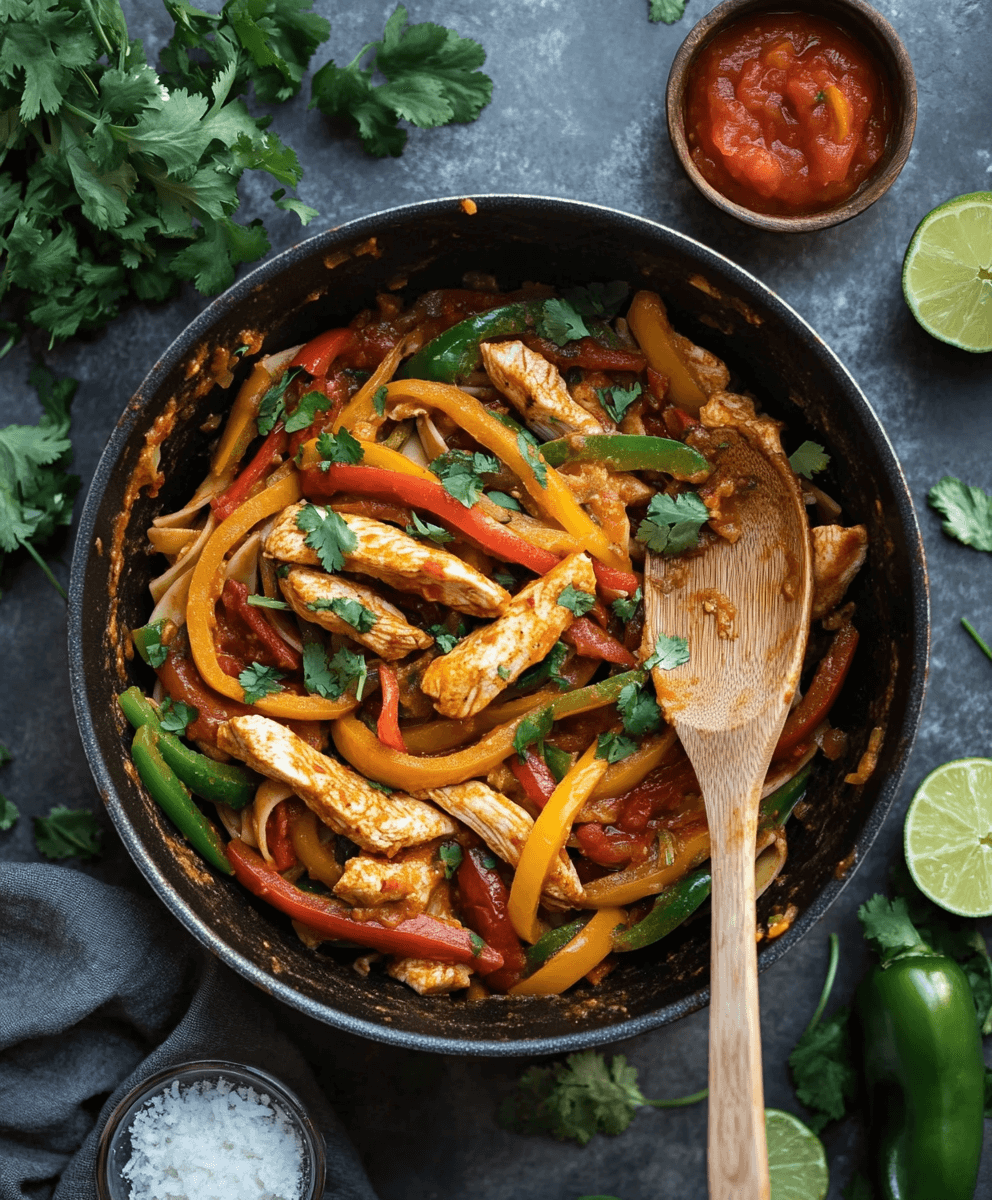 Chicken Fajita Pasta with peppers