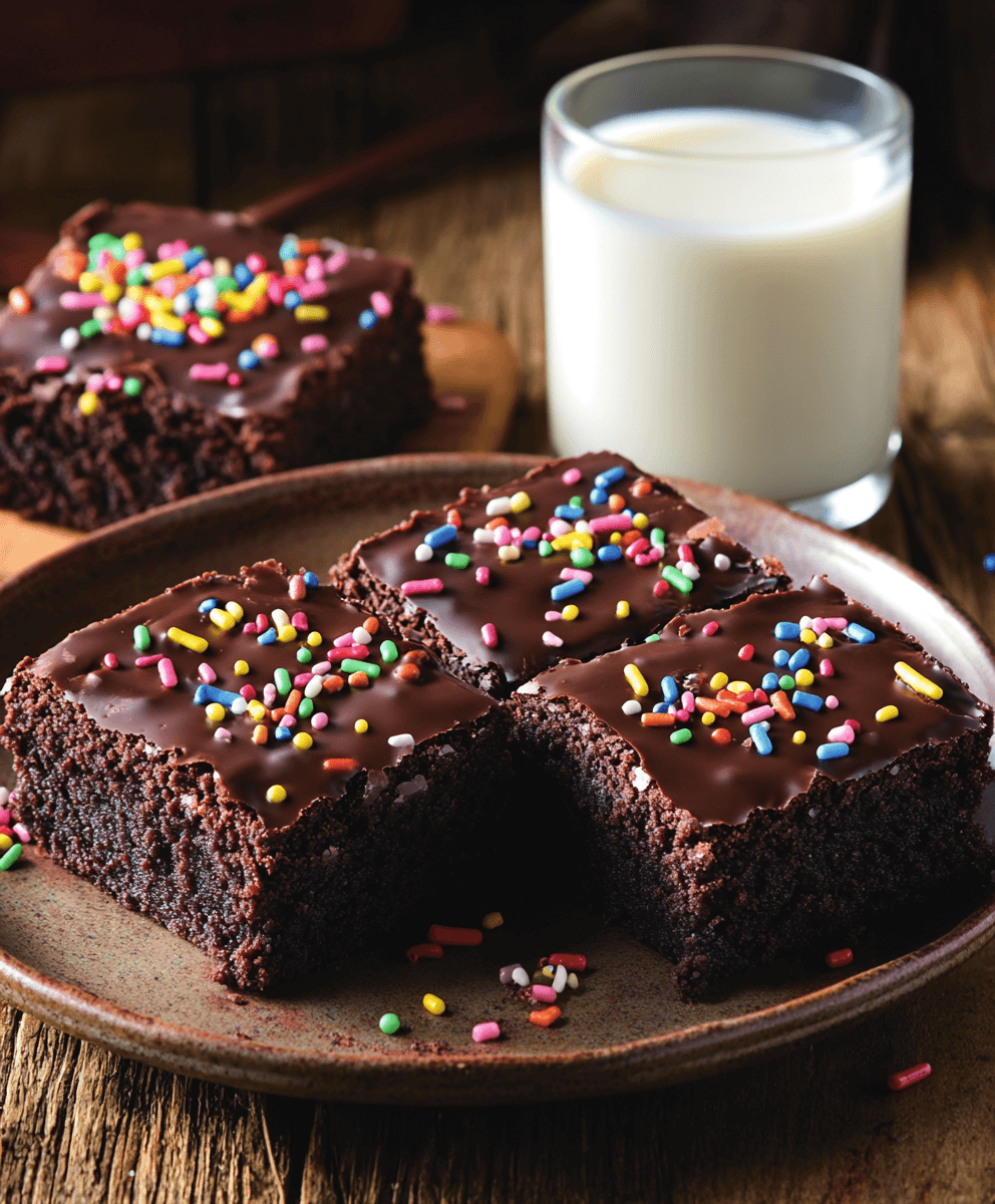 Cosmic Brownies with cup of milk