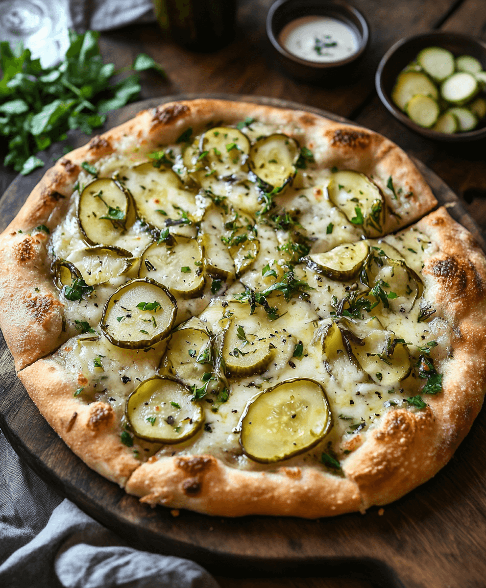 Pizza with pickles