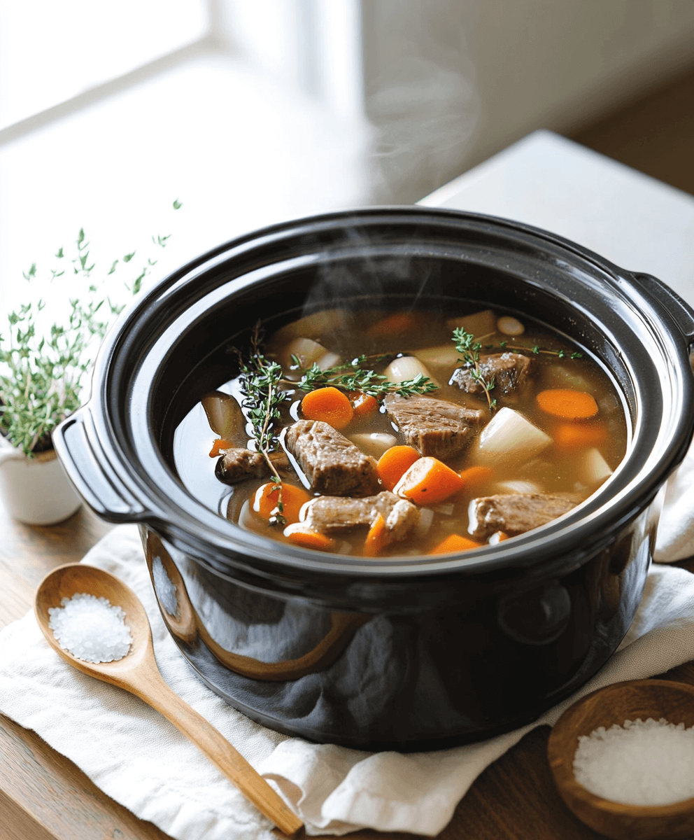 broth in Slow Cooker