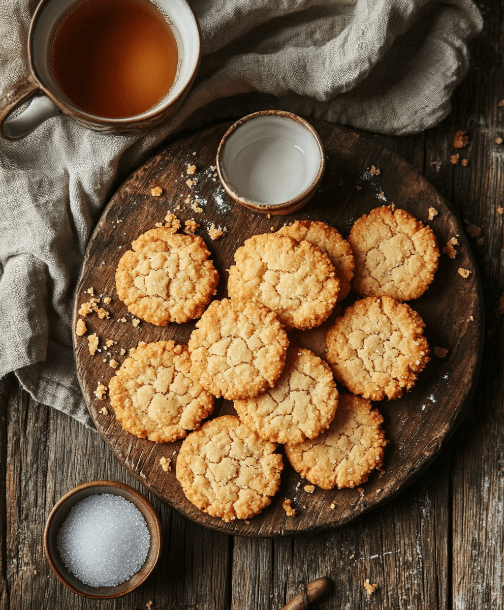 Butter Crunch Cookies with cup of tea