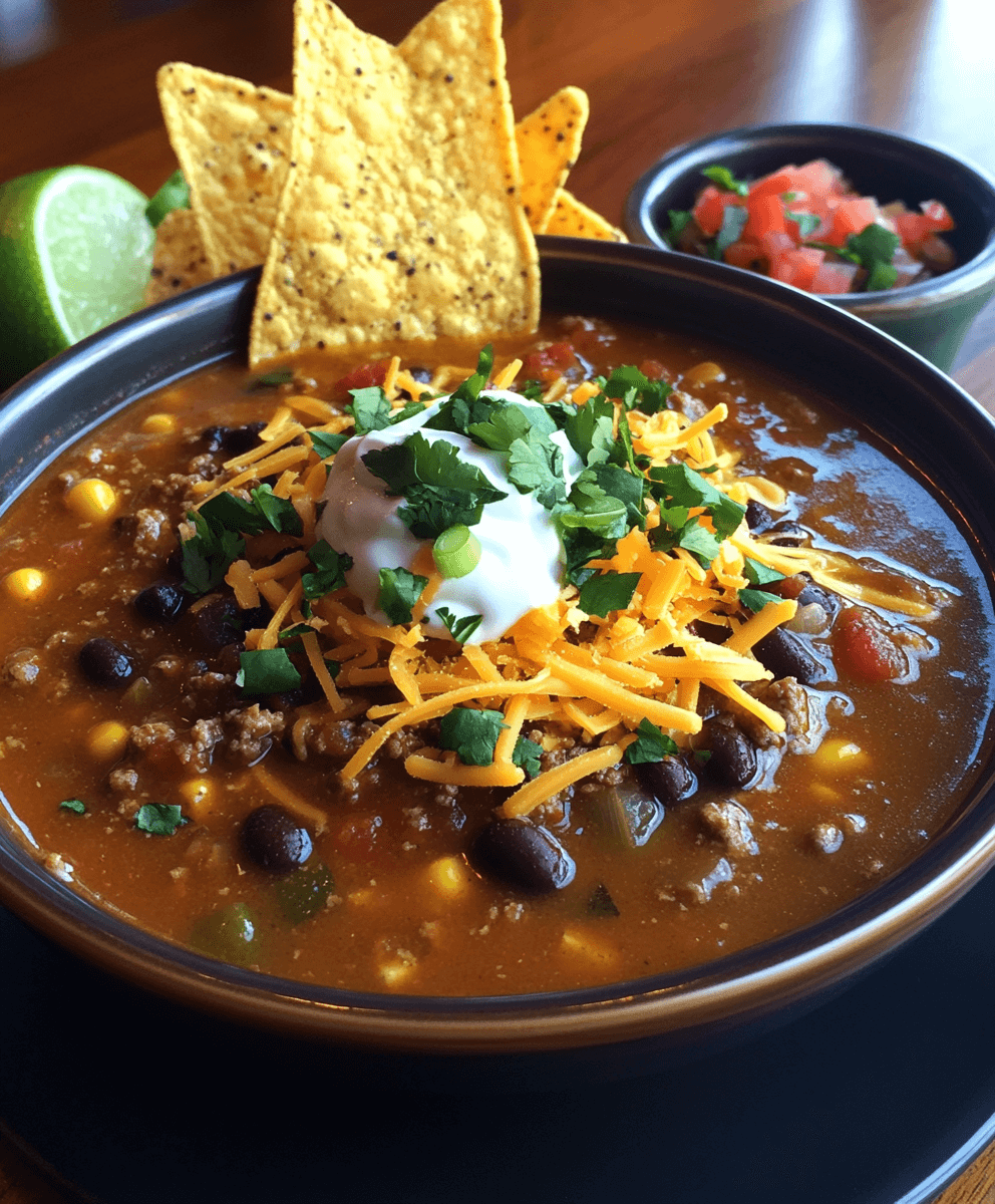 bowl of taco soup with crispy fritos