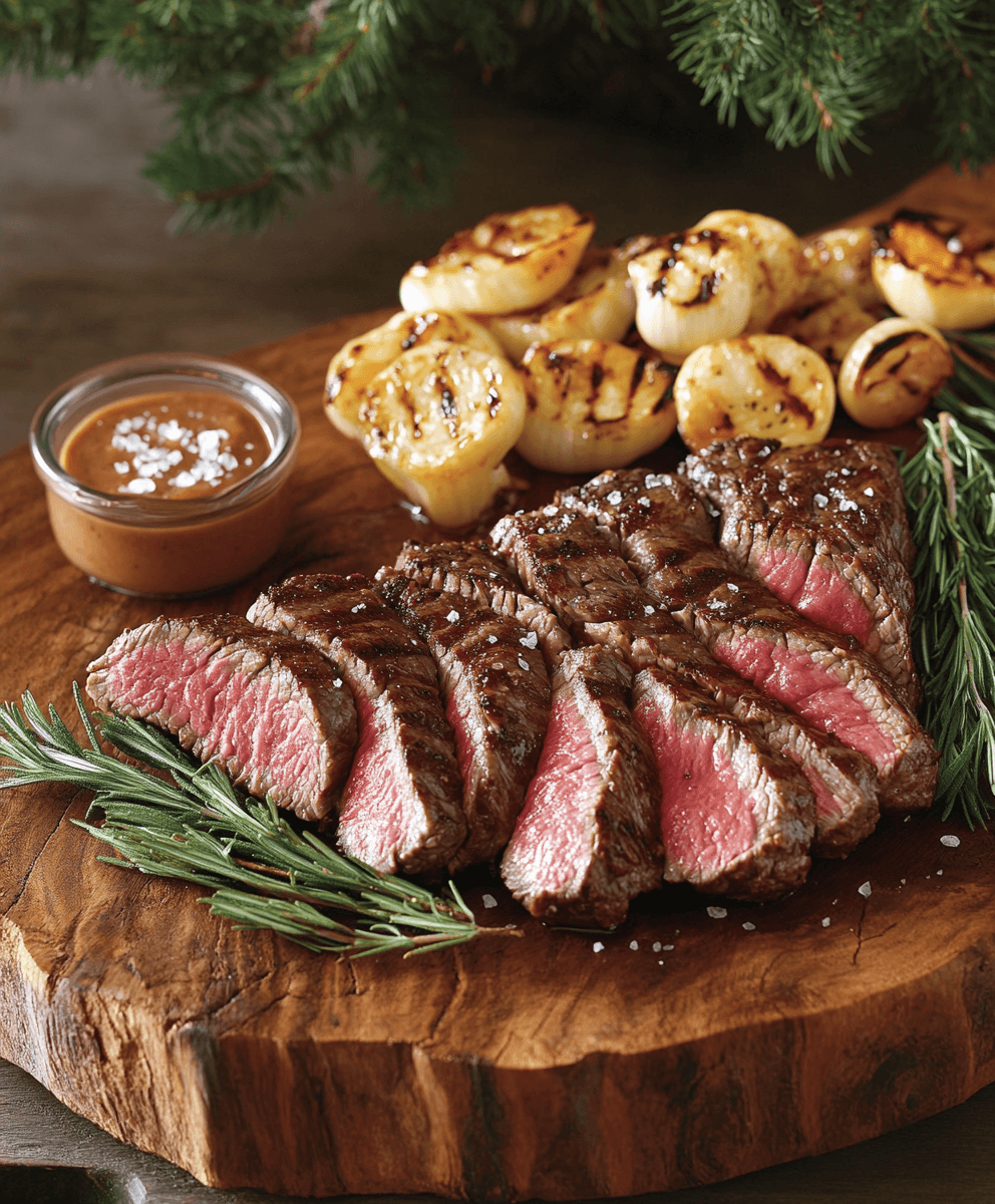 cooked beef chuck eye steak sliced